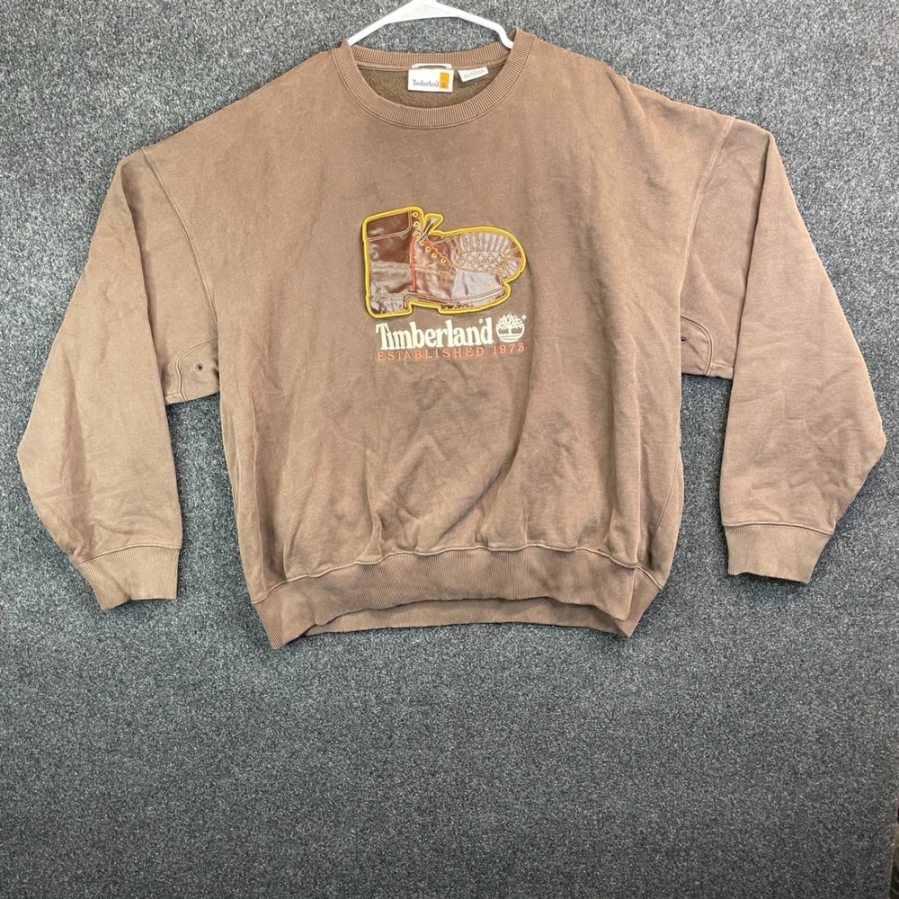 Timberland Boot Graphic Box Fit Sweatshirt Men's Large Brown TB0A62XK